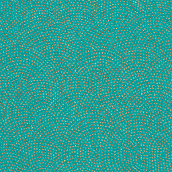 Papier japonais Samekomon – Points dorés sur fond turquoise –