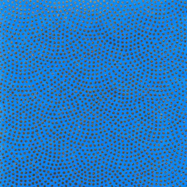 Papier japonais Samekomon – Points dorés sur fond bleu –
